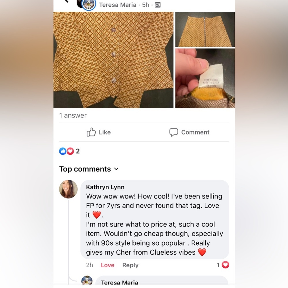 RARE Vintage MCM Free People Zip Front Skirt from Early ‘90s When Made in USA - Picture 8 of 8